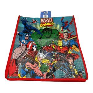 Marvel Superheroes 13.5" Shopping Tote Bag Thor Hulk Captain America Black Widow